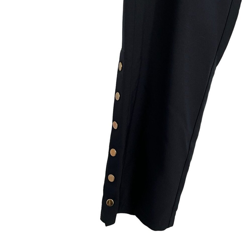 J.O.A Crop Pants Navy Blue High Rise Nautical Side Buttons Size L NWT - Picture 8 of 14